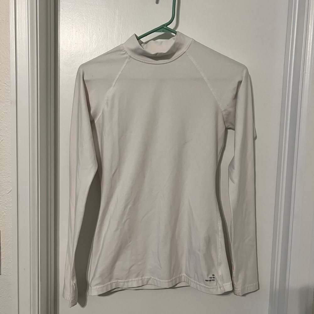 White active mockneck top